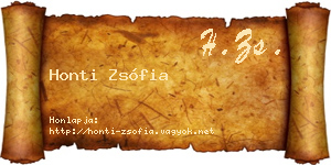 Honti Zsófia névjegykártya